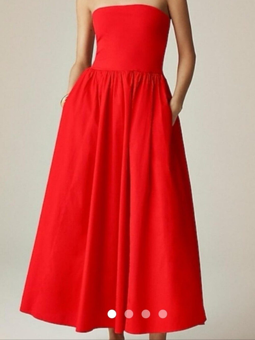 J. Crew Strapless Mixy Dress Summer 2025 NEW XL Red